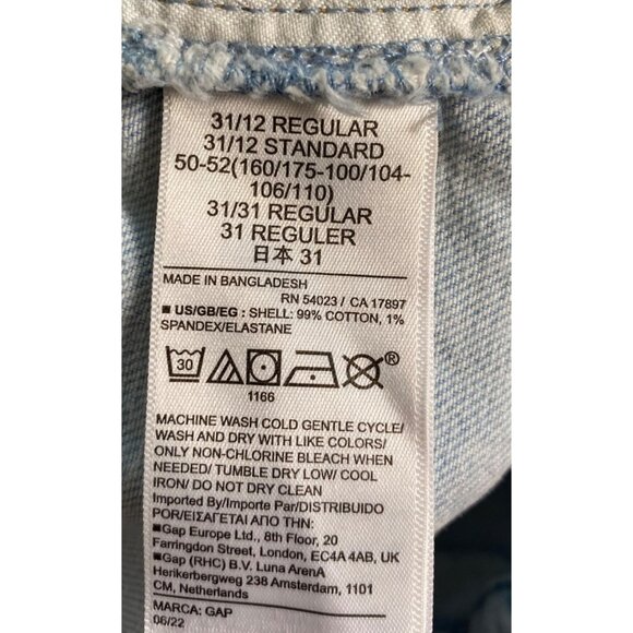 Gap Loose Jeans Women 31/12 Blue Mid Rise Ripped Light-Wash Denim Distressed Y2K - Picture 4 of 15